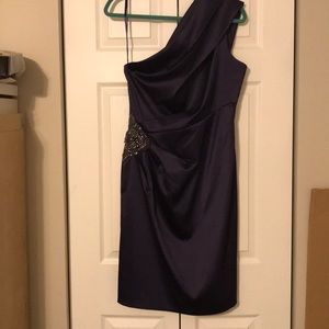 Purple one shoulder dress